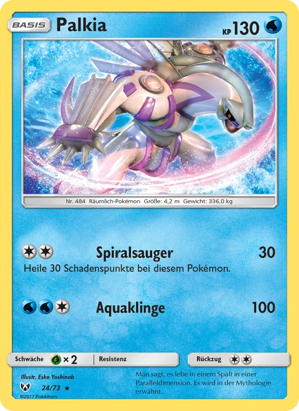 Kartu Palkia dari Shining Legends, nomor 24/73