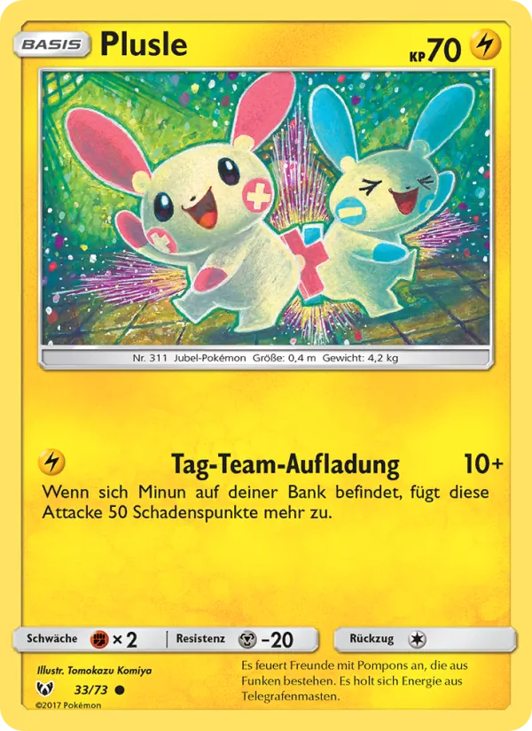 Kartu Plusle dari Shining Legends, nomor 33/73