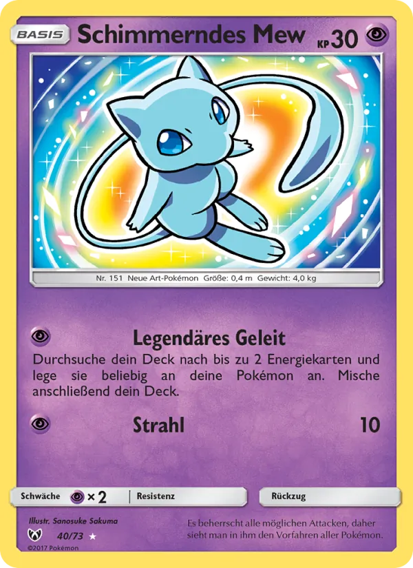 Karte Schimmerndes Mew aus Schimmernde Legenden, Nummer 40/73