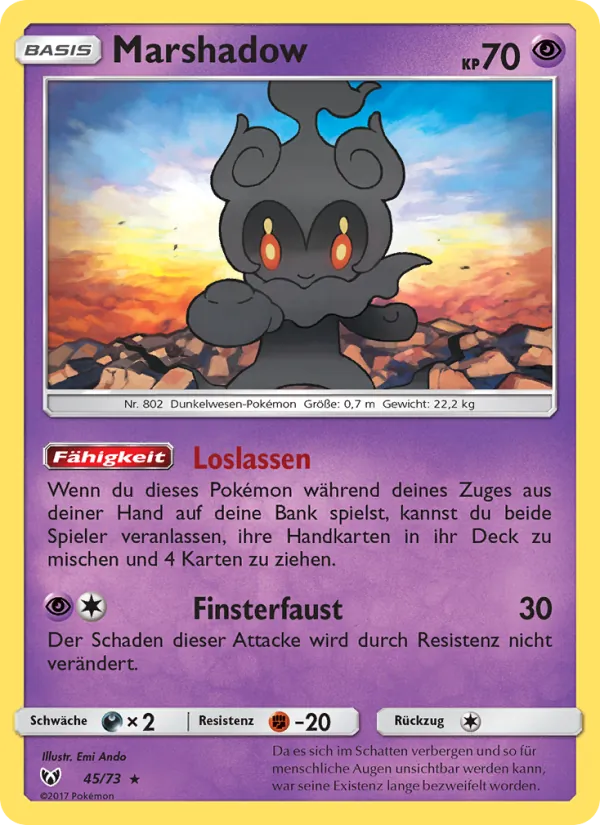 Kartu Marshadow dari Shining Legends, nomor 45/73
