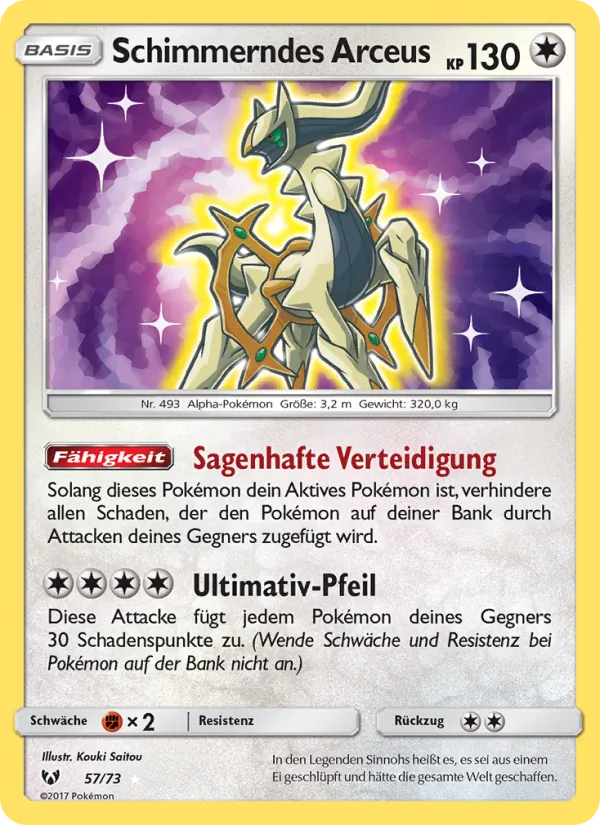 Karte Schimmerndes Arceus aus Schimmernde Legenden, Nummer 57/73