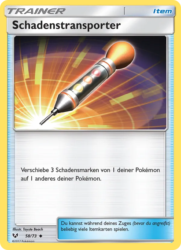 Kaart Damage Mover uit Shining Legends, nummer 58/73