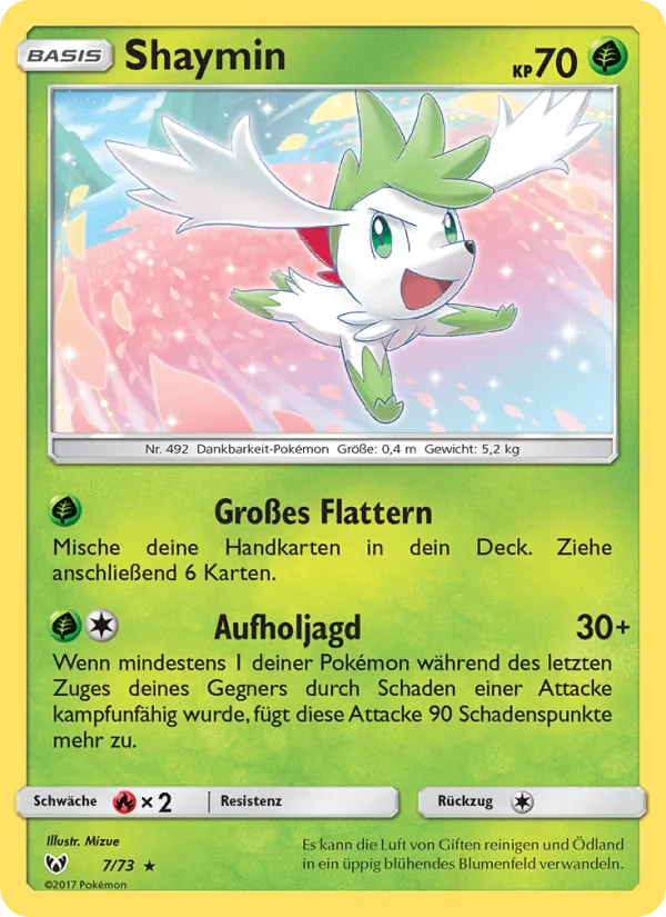 Kartu Shaymin dari Shining Legends, nomor 7/73