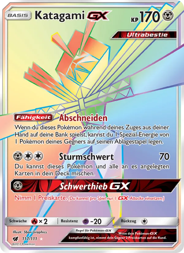 Karte Katagami GX aus Aufziehen der Sturmröte, Nummer 117/111