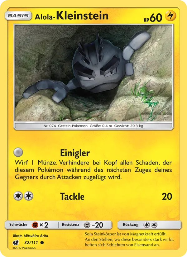 Karte Alola-Kleinstein aus Aufziehen der Sturmröte, Nummer 32/111