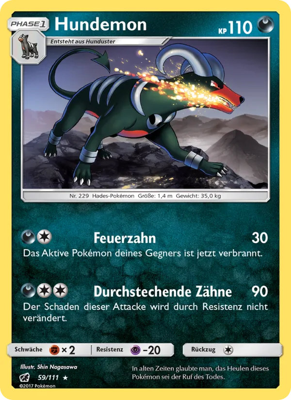 Karte Hundemon aus Aufziehen der Sturmröte, Nummer 59/111