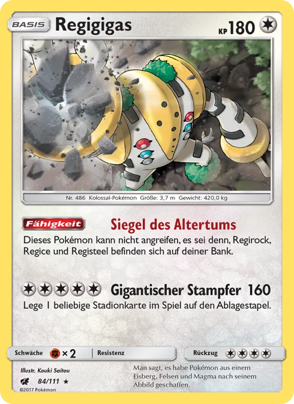 Karte Regigigas aus Aufziehen der Sturmröte, Nummer 84/111