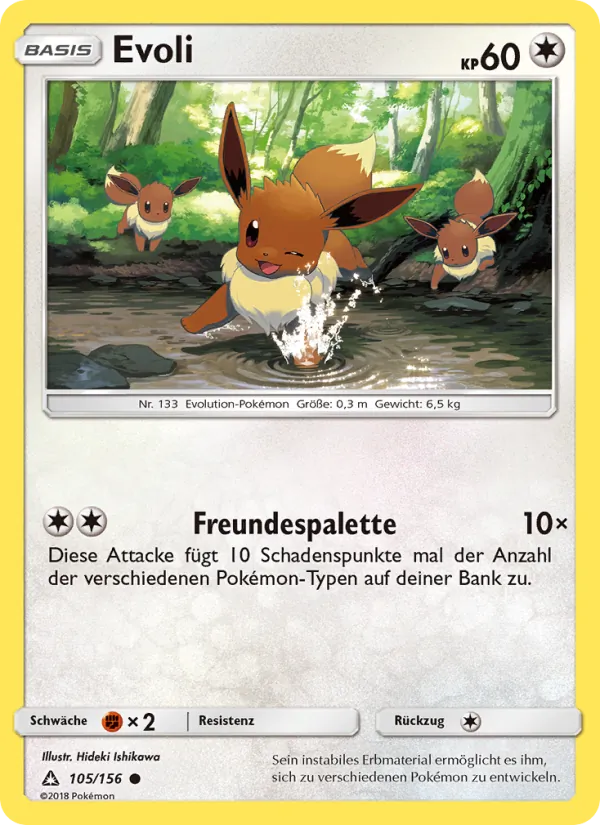 Karte Evoli aus Ultra-Prisma, Nummer 105/156