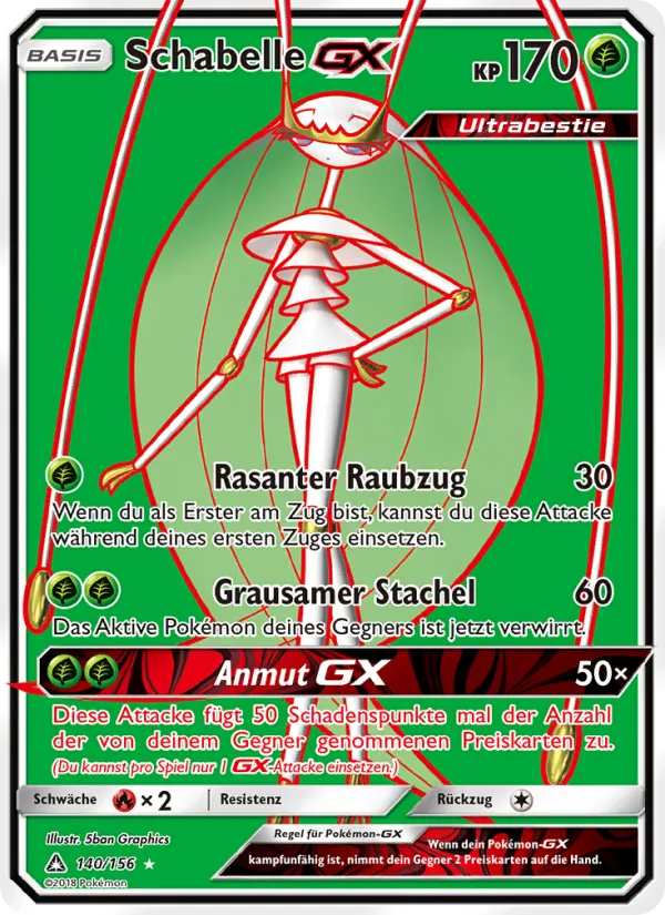 Karte Schabelle GX aus Ultra-Prisma, Nummer 140/156