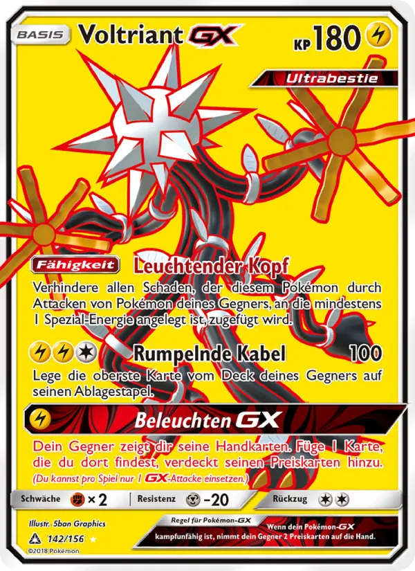 Karte Voltriant GX aus Ultra-Prisma, Nummer 142/156