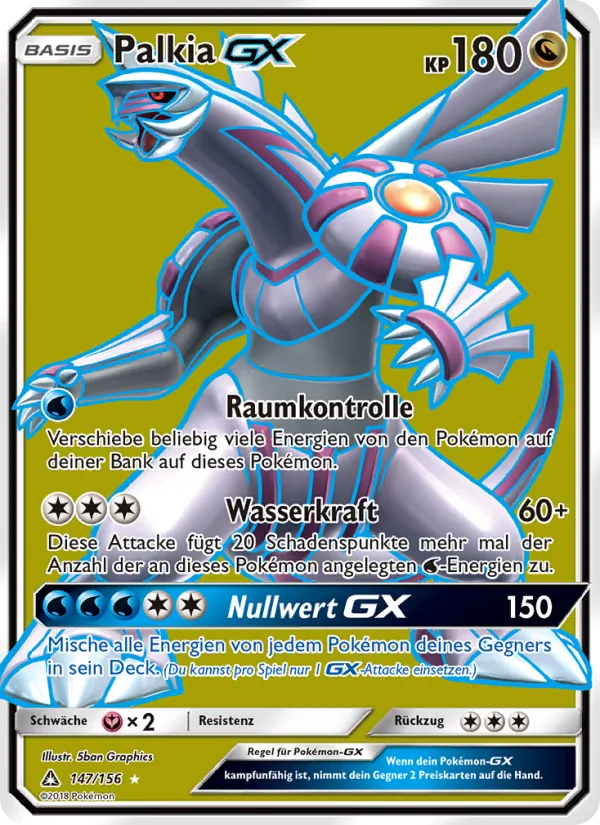Karte Palkia GX aus Ultra-Prisma, Nummer 147/156