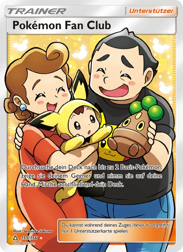 Karte Pokémon Fan Club aus Ultra-Prisma, Nummer 155/156