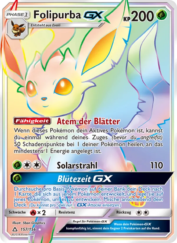 Karte Folipurba GX aus Ultra-Prisma, Nummer 157/156