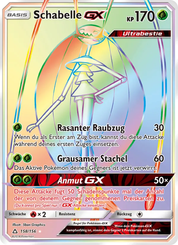 Karte Schabelle GX aus Ultra-Prisma, Nummer 158/156
