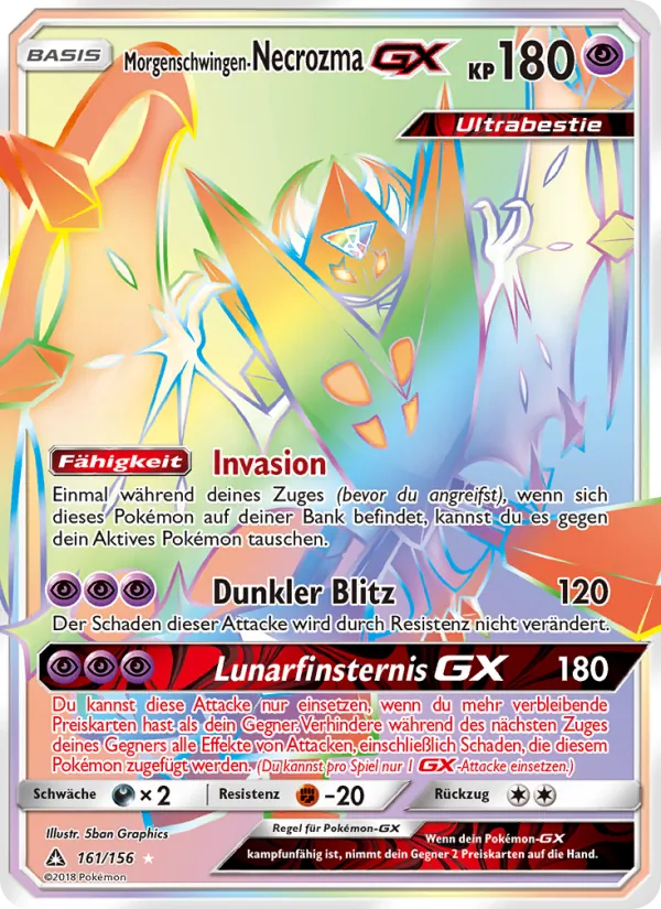 Karte Morgenschwingen-Necrozma GX aus Ultra-Prisma, Nummer 161/156
