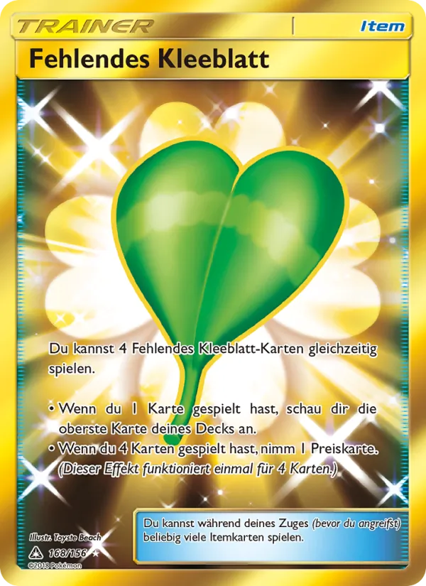 Karte Fehlendes Kleeblatt aus Ultra-Prisma, Nummer 168/156