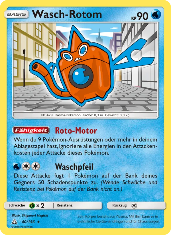 Karte Wasch-Rotom aus Ultra-Prisma, Nummer 40/156