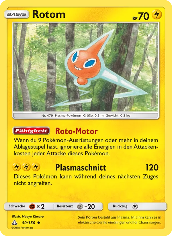 Karte Rotom aus Ultra-Prisma, Nummer 50/156