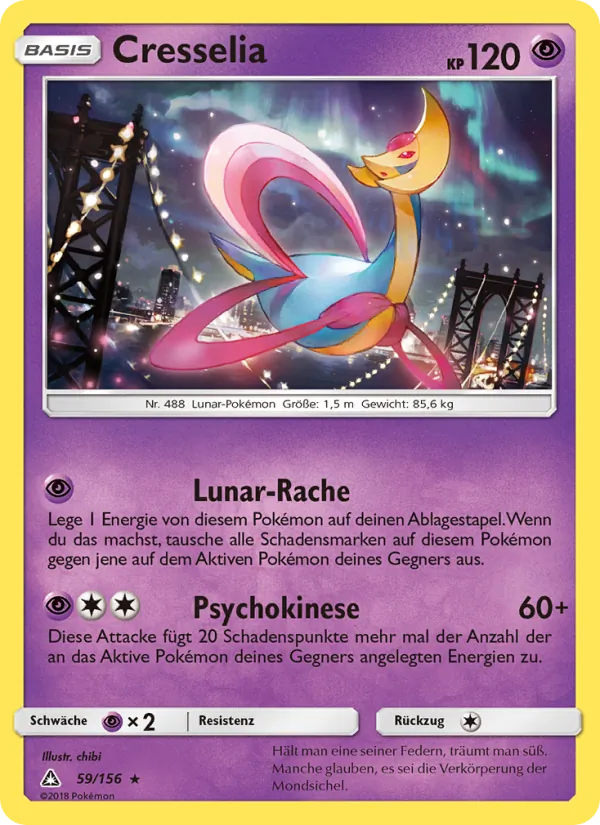 Karte Cresselia aus Ultra-Prisma, Nummer 59/156