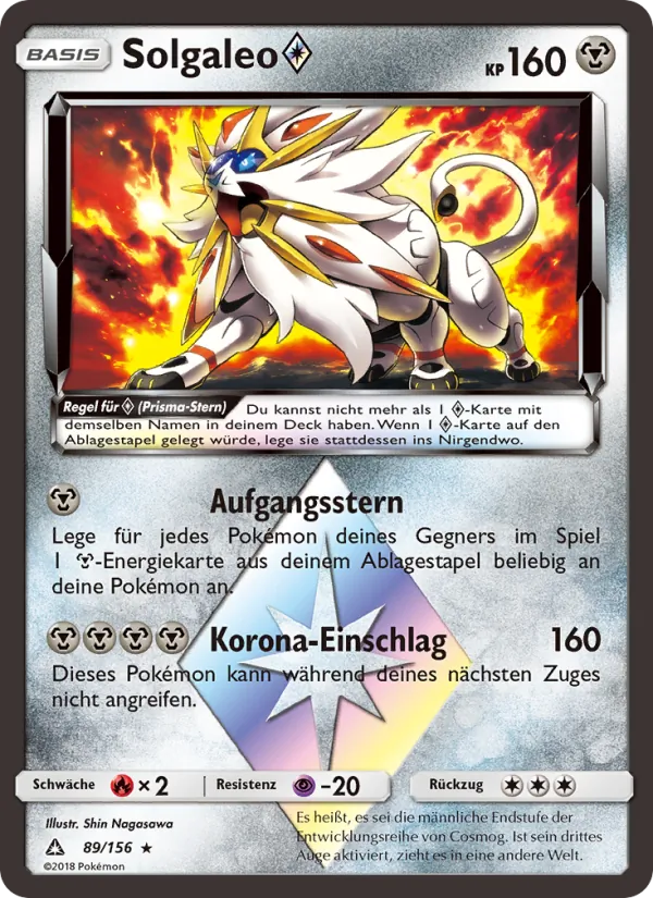 Karte Solgaleo ◇ aus Ultra-Prisma, Nummer 89/156