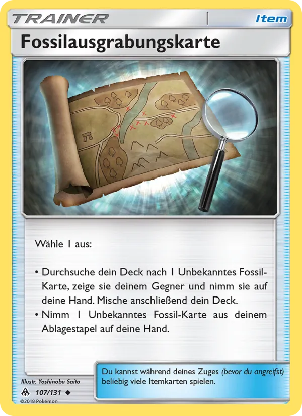 Karte Fossilausgrabungskarte aus Grauen Der Lichtfinsternis, Nummer 107/131
