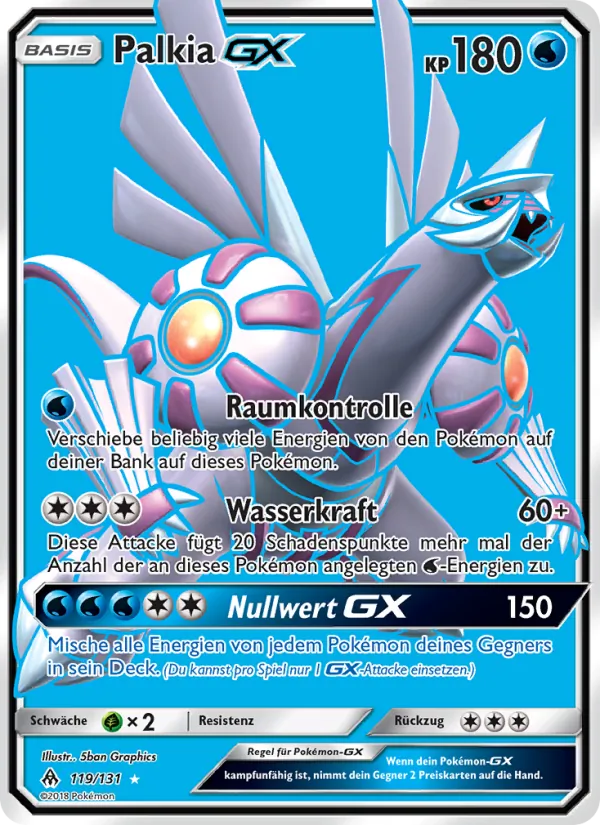 Karte Palkia GX aus Grauen Der Lichtfinsternis, Nummer 119/131