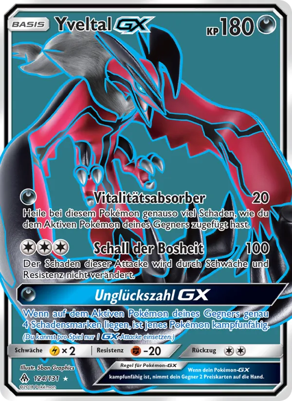 Karte Yveltal GX aus Grauen Der Lichtfinsternis, Nummer 124/131