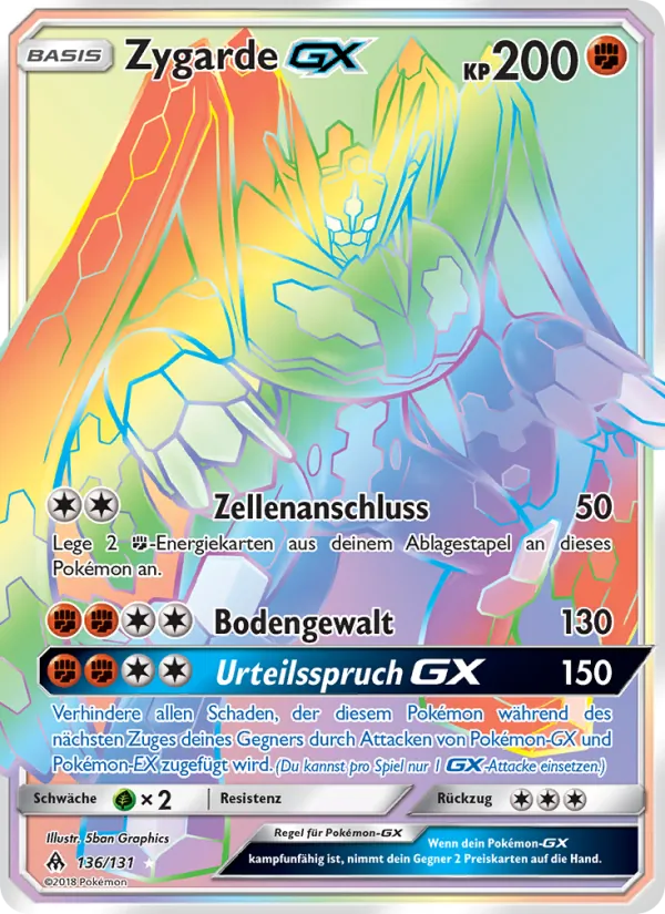 Karte Zygarde GX aus Grauen Der Lichtfinsternis, Nummer 136/131