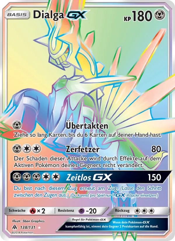Karte Dialga GX aus Grauen Der Lichtfinsternis, Nummer 138/131