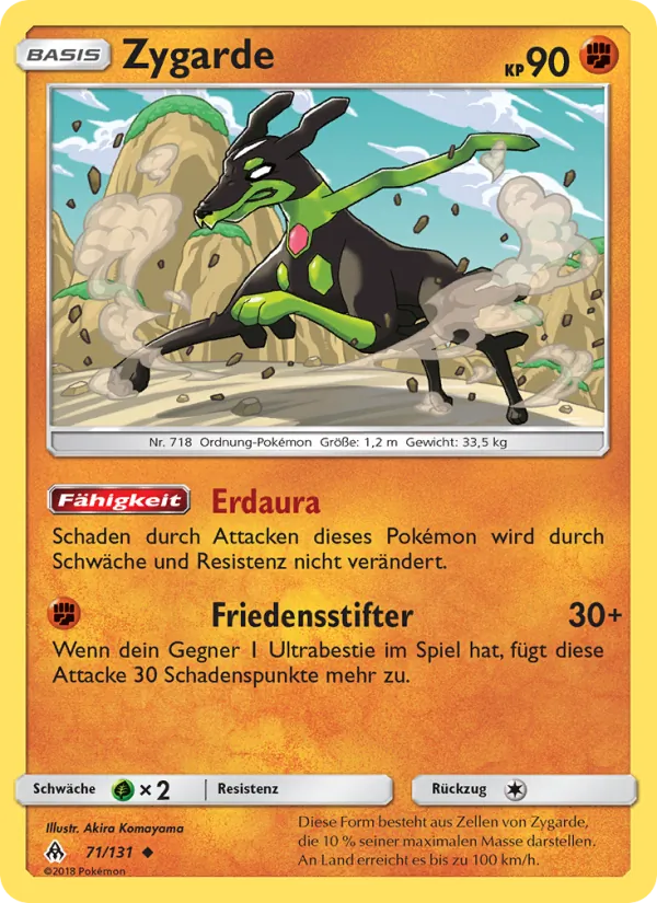 Karte Zygarde aus Grauen Der Lichtfinsternis, Nummer 71/131