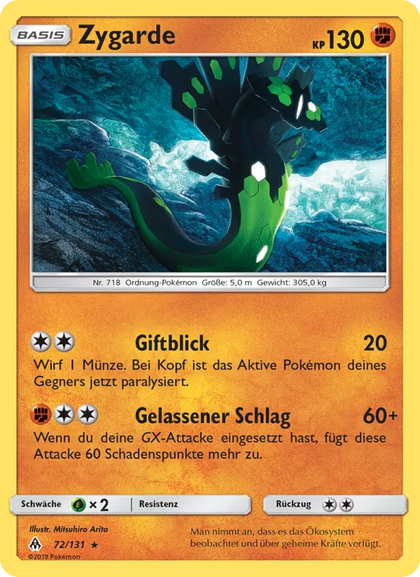 Karte Zygarde aus Grauen Der Lichtfinsternis, Nummer 72/131