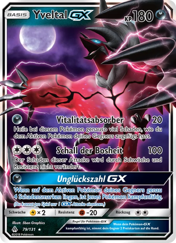 Karte Yveltal GX aus Grauen Der Lichtfinsternis, Nummer 79/131