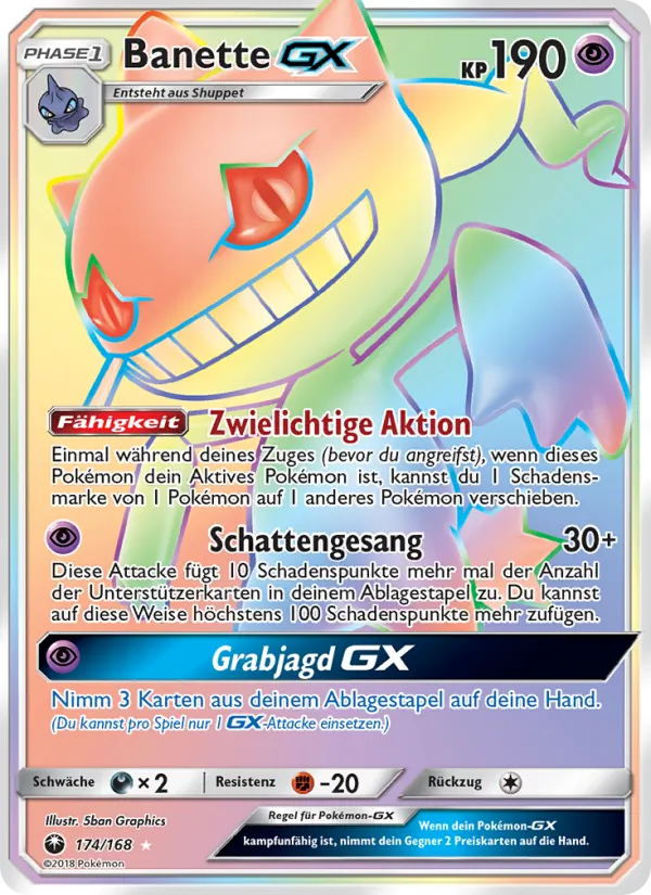 Karte Banette GX aus Sturm Am Firmament, Nummer 174/168