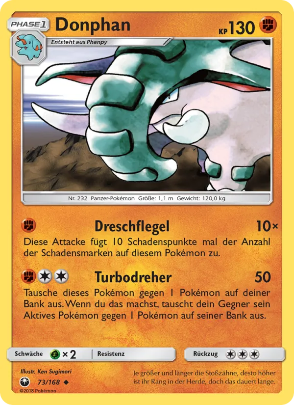 Karte Donphan aus Sturm Am Firmament, Nummer 73/168