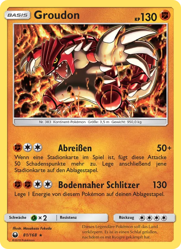 Karte Groudon aus Sturm Am Firmament, Nummer 81/168
