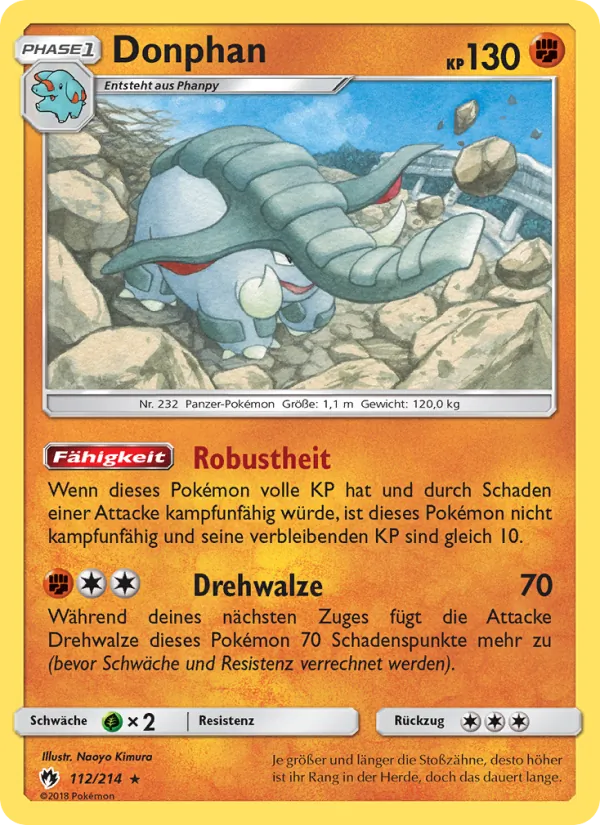 Karte Donphan aus Echo des Donners, Nummer 112/214