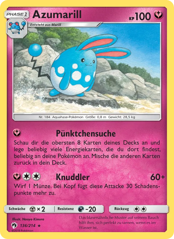 Karte Azumarill aus Echo des Donners, Nummer 136/214