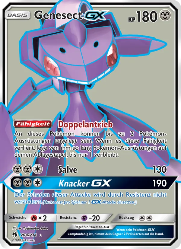 Karte Genesect GX aus Echo des Donners, Nummer 204/214