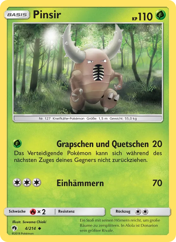 Karte Pinsir aus Echo des Donners, Nummer 4/214