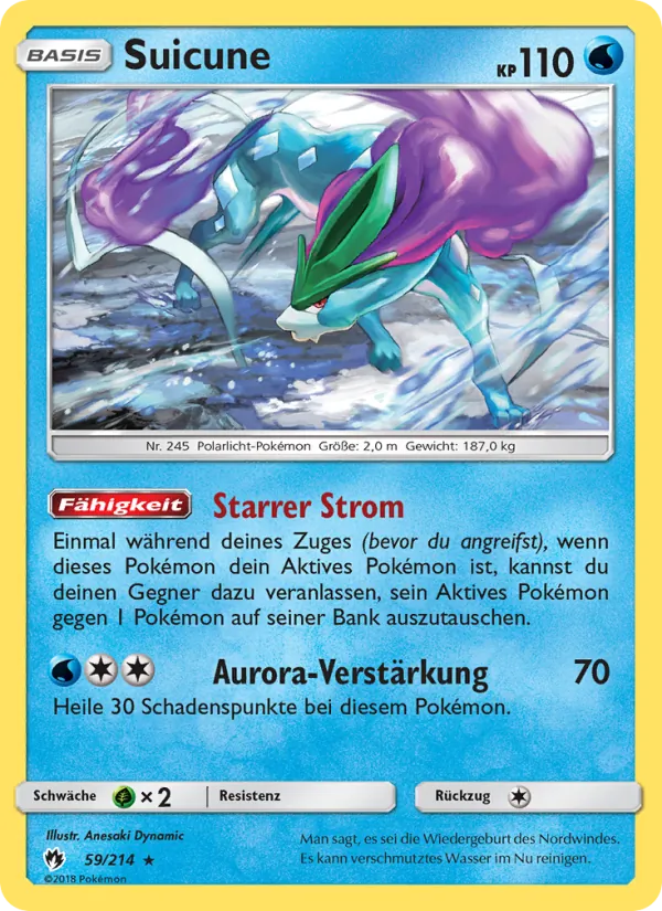 Karte Suicune aus Echo des Donners, Nummer 59/214