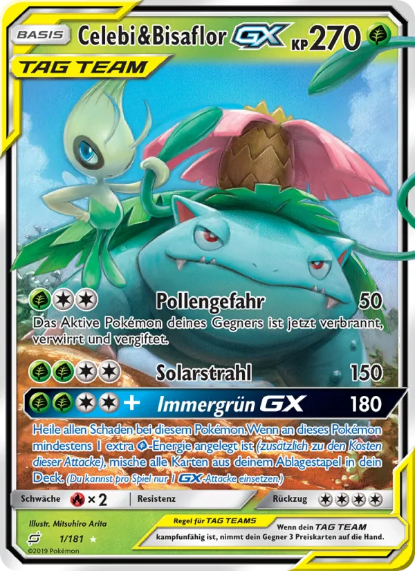 Karte Celebi & Bisaflor GX aus Teams Sind Trumpf, Nummer 1/181