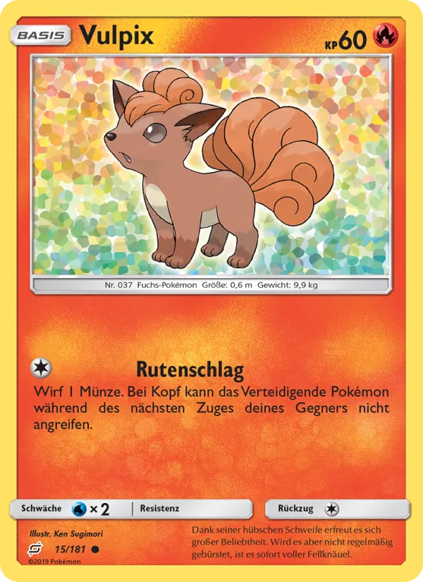 Karte Vulpix aus Teams Sind Trumpf, Nummer 15/181