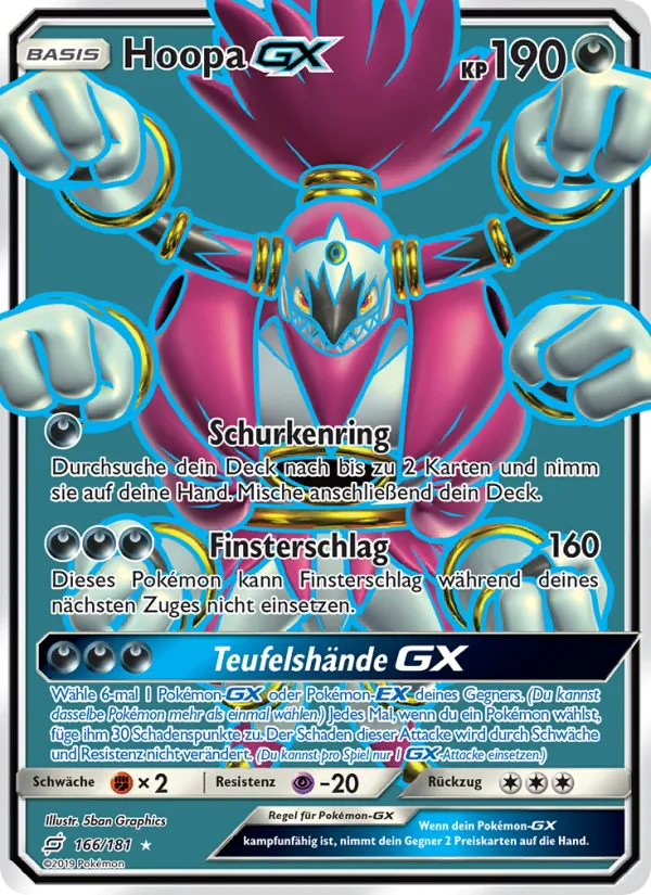 Karte Hoopa GX aus Teams Sind Trumpf, Nummer 166/181