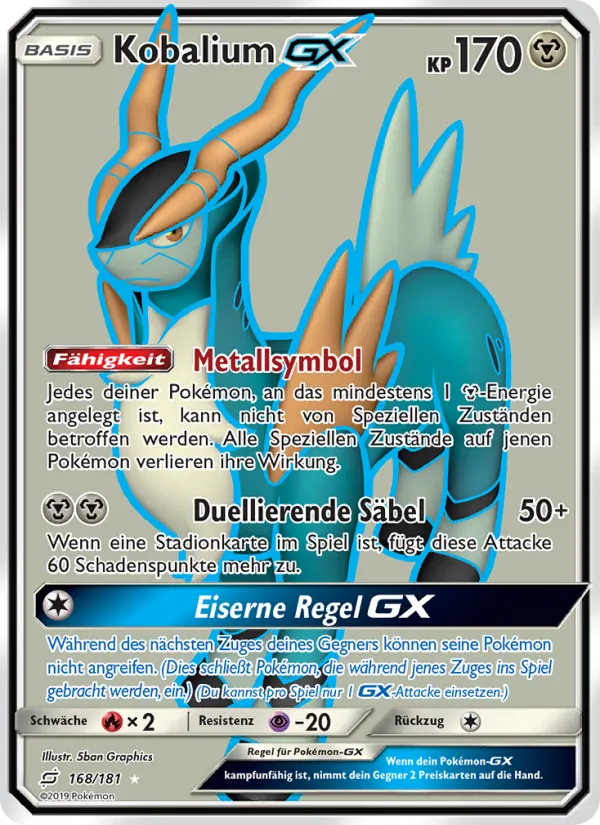 Karte Kobalium GX aus Teams Sind Trumpf, Nummer 168/181