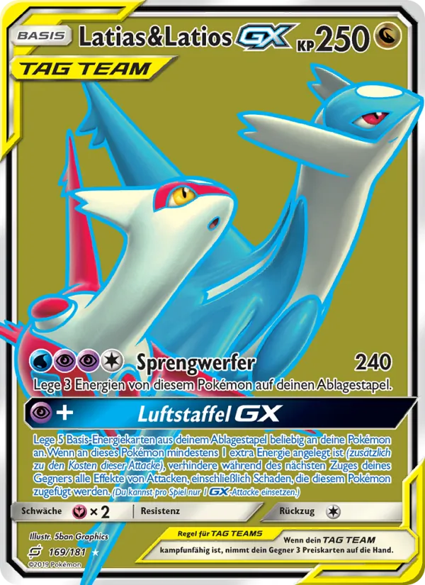 Karte Latias & Latios GX aus Teams Sind Trumpf, Nummer 169/181