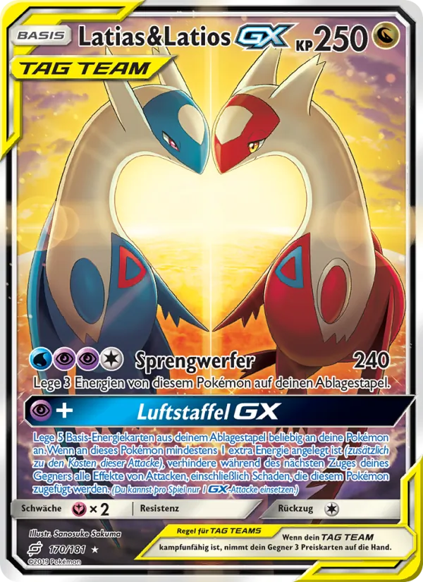 Karte Latias & Latios GX aus Teams Sind Trumpf, Nummer 170/181