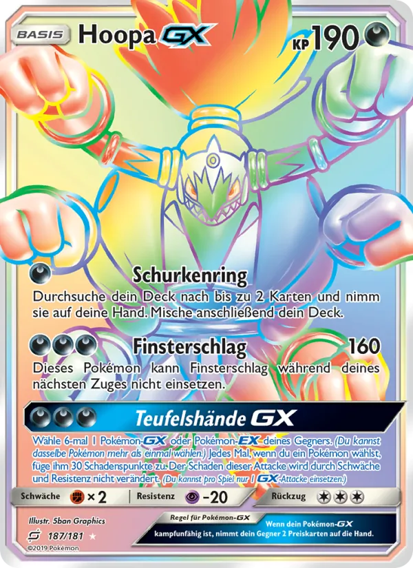 Karte Hoopa GX aus Teams Sind Trumpf, Nummer 187/181