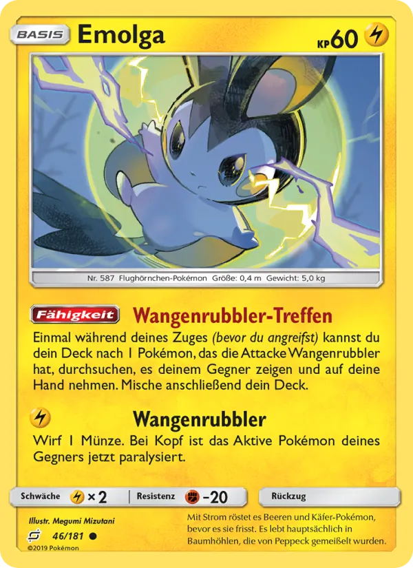 Karte Emolga aus Teams Sind Trumpf, Nummer 46/181
