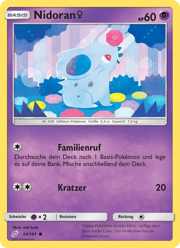 Karte Nidoran♀ aus Teams Sind Trumpf, Nummer 54/181