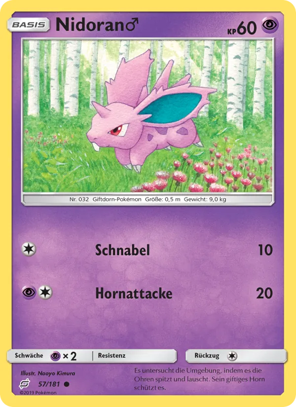 Karte Nidoran♂ aus Teams Sind Trumpf, Nummer 57/181